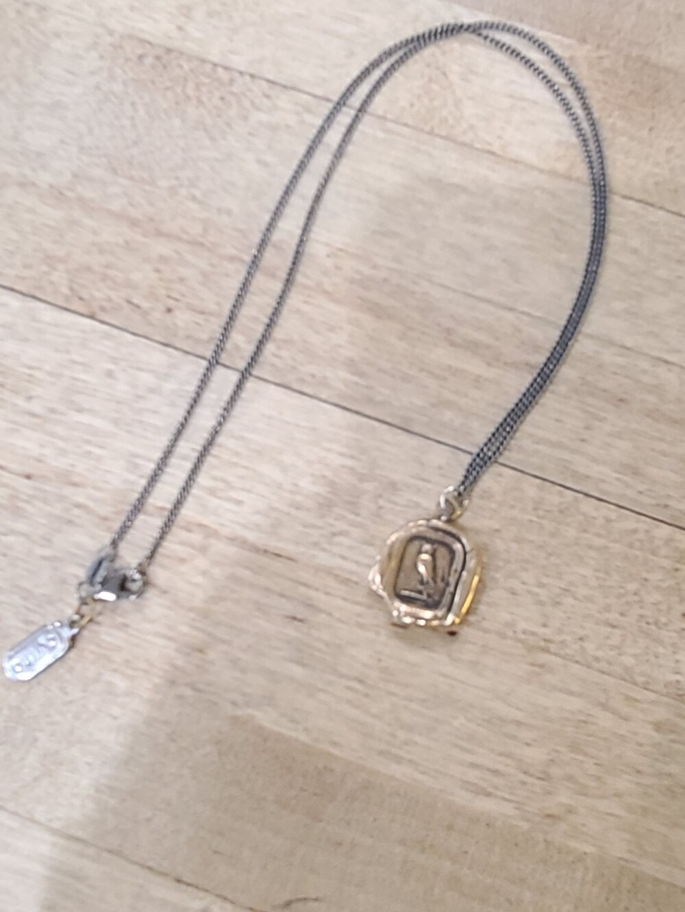 Pyrrha Bronze Owl Talisman Necklace With Pyrrha Chain
